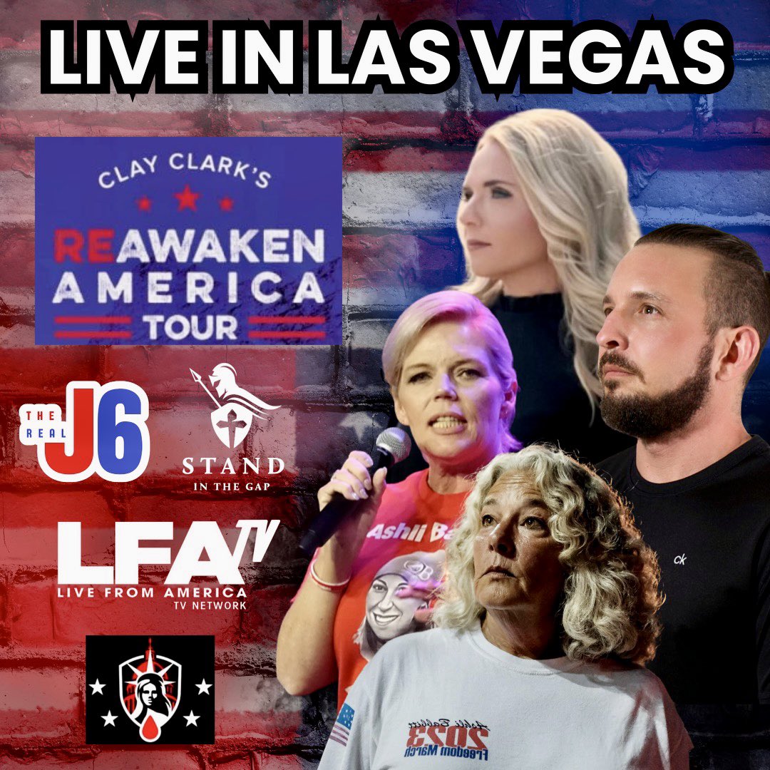 Counting down the hours till I touch down Las Vegas for the highly anticipated ReAwaken America Tour. Let's unite, inspire, and spark change together! 🇺🇸

@RyanMattaMedia 
@michellewittho1 
@ReffittNicole 

#ReAwakenAmerica
#Justice4J6 

@TheRealJ6Shane
@SITGFoundation