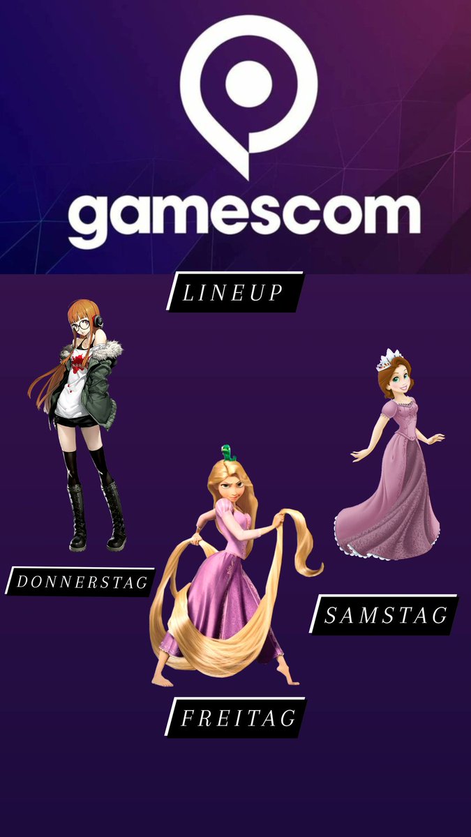 Lineup von mir und meiner Freundin für die #gamescom2023 

Donnerstag: Ryuji Sakamoto + Futaba Sakura (Persona 5)
Freitag: Flynn Rider + Rapunzel (Rapunzel neu verföhnt)
Samstag: Eduard 'Unmöglich' Laser (RBTV) + Rapunzel (Kurzhaarversion)

Wen trifft man noch so?