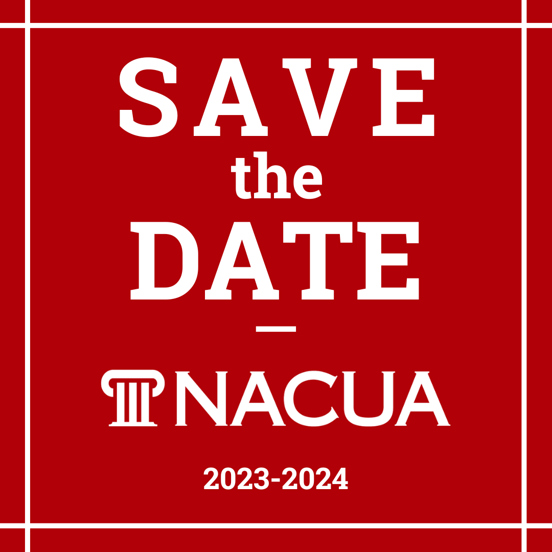 NACUAtweets's tweet photo. Mark your calendars! NACUA's programs and events provide up-to-date legal information and give #higheredlaw attorneys opportunities to interact with colleagues who share their challenges and concerns.

Check in at https://t.co/jqw3ic4pzz for the latest updates through the year. https://t.co/4oRXflHI4a