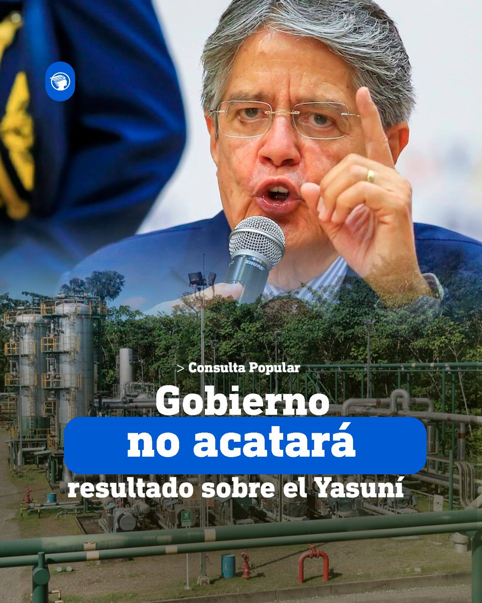 elmercurioec's tweet photo. El ministro de Energía, Fernando Santos advirtió que el Gobierno no acatará de momento el resultado de la consulta popular del Yasuní y continuará operando el Bloque 43- ITT. Entérese las razones de esta decisión: 👉https://t.co/FjczD1WW67 https://t.co/3zWHUXCoRC
