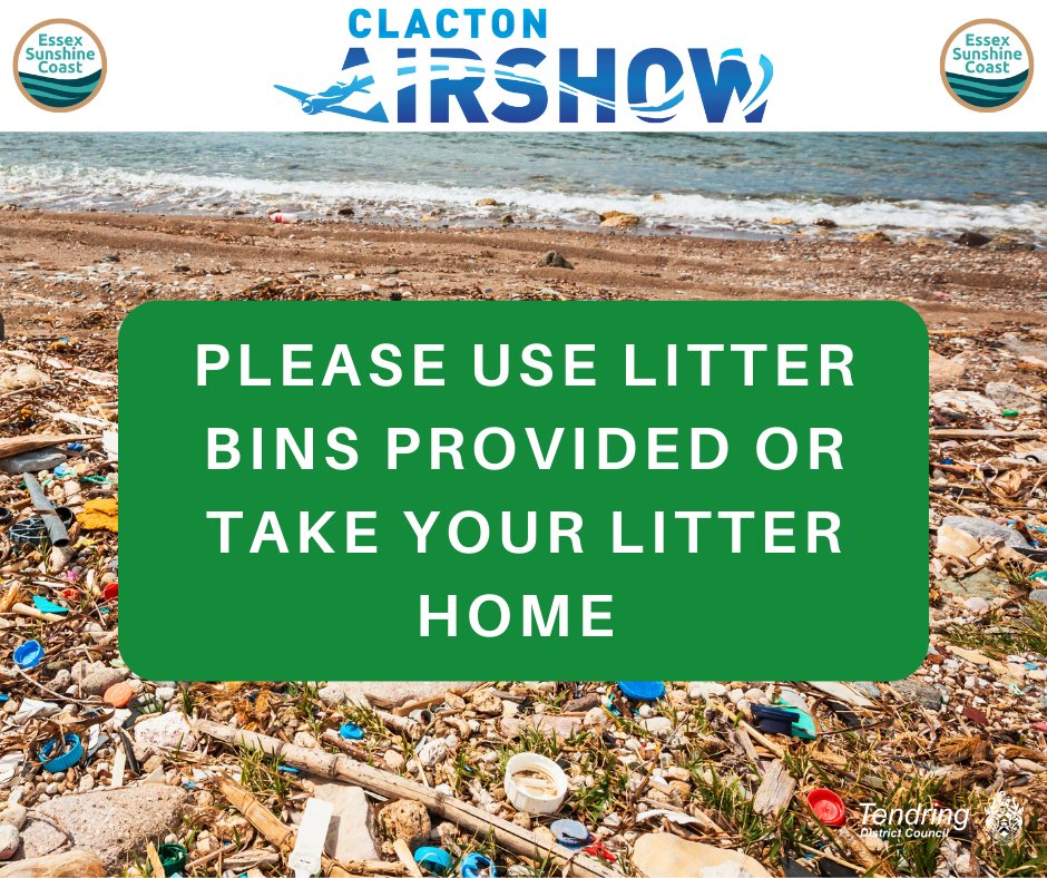 ClactonAirshow's tweet photo. Litter travels, polluting the sea and endangering our local wildlife. Please be mindful and dispose of your rubbish. Thank you.

#eyestotheskies #dontforgettolookup https://t.co/DBsFBZxliH