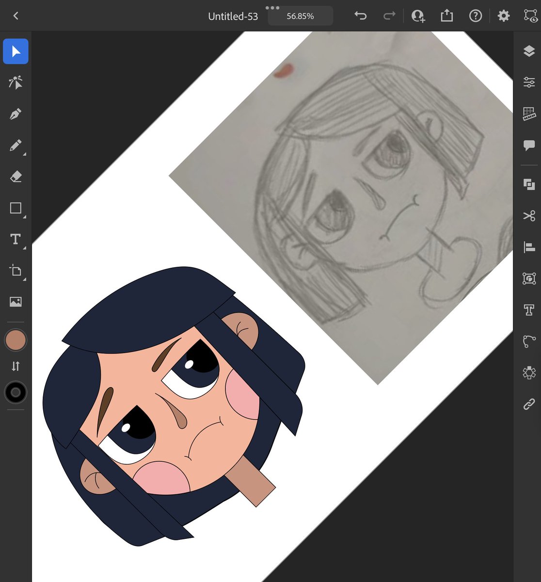 Jilanaaa's tweet photo. تحويل سكتش بسيط لشخصية كرتونية لطيفة فكتور على الاليستريتور  #Illustrator #procreateart #illustrationartists #illusrtationart # https://t.co/pPjVQmnagv