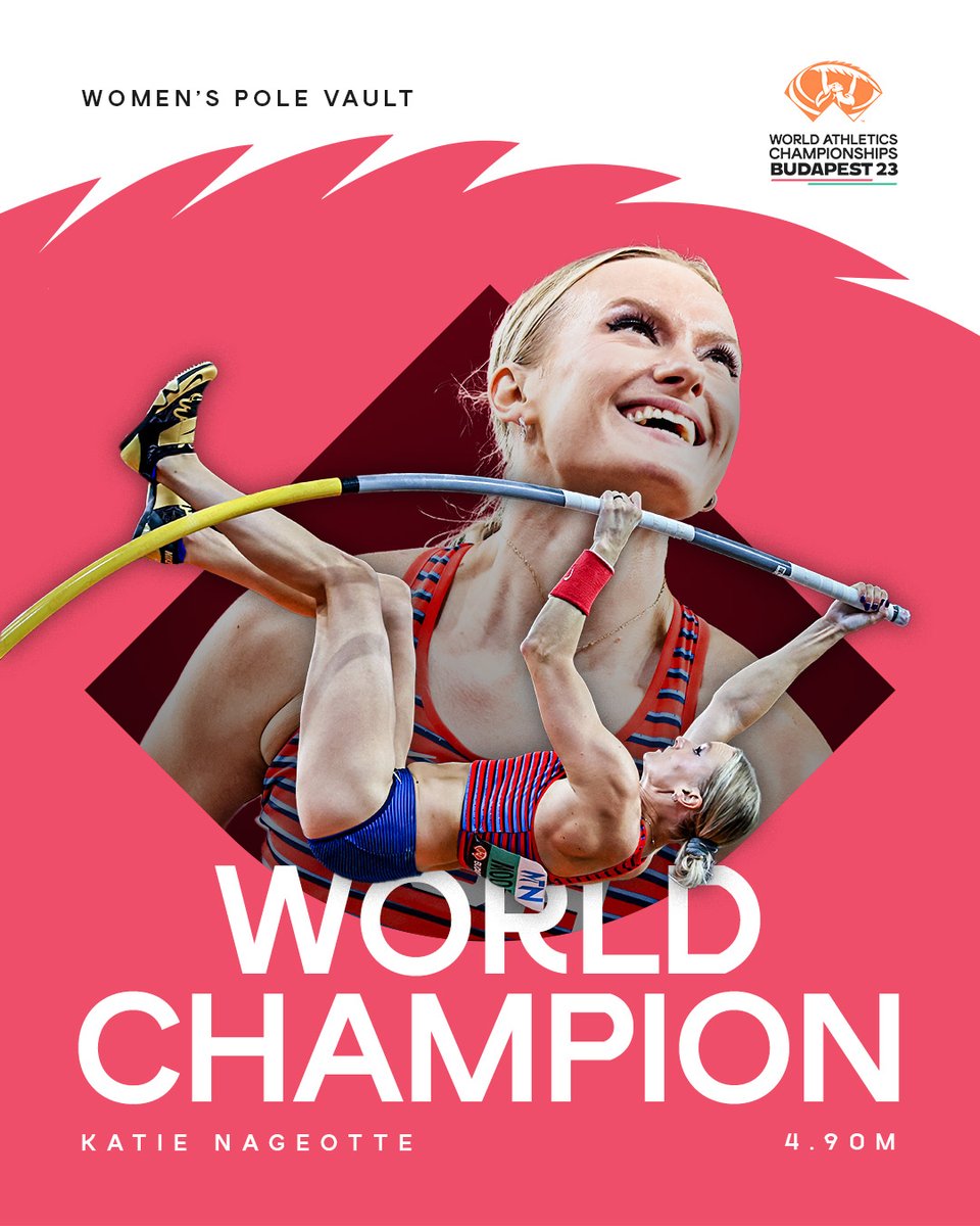 TWO WORLD CHAMPIONS

<a href="/ktnago13/">Katie Moon</a> and <a href="/ninakennedy_/">Nina Kennedy</a> share the pole vault gold as they both fly over 4.90m🤩

We're not crying, you're crying 🥹

#WorldAthleticsChamps