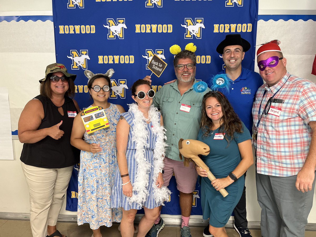 RileyPrincipal's tweet photo. How ridiculous can 7 elementary and early childhood school leaders look? We didn’t a pretty good job! I was very disappointed there wasn’t a black mustache to round out my outfit! https://t.co/yExCBr1Tdt