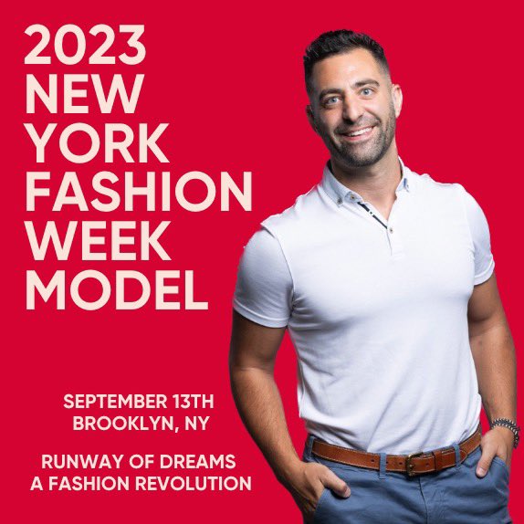 DustinGiannelli's tweet photo. I’m so excited to FINALLY announce the BIG news! I will be modeling and representing the Deaf and hard of hearing community in the 2023 @RunwayOfDreams1 during New York Fashion Week! The show is September 13th, 2023 in Brooklyn, NY and yes, there will be a free live stream! 🤟🏼 https://t.co/uNnLCqPr3K