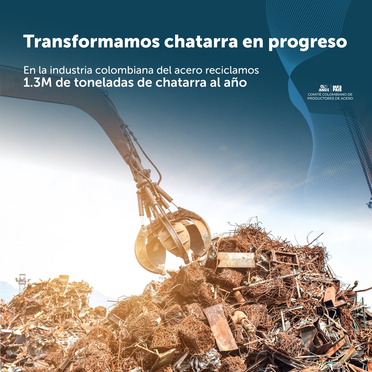 CamaraAceroAndi's tweet photo. En la industria siderúrgica colombiana estamos comprometidos con la preservación del medio ambiente. Por eso, somos ejemplo de economía circular reutilizando 1.3 millones de toneladas de chatarra anualmente para la fabricación de nuestro acero. https://t.co/wjyurVGlyf
