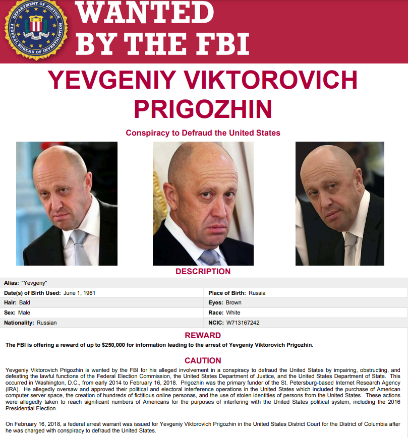 vxunderground's tweet photo. Today Yevgeniy Viktorovich Prigozhin, also known as Putin's Chef, is believed to be dead following the crash of a private plane he was passenger on.

Prigozhin was the behind the IRA (Internet Research Agency) in St. Petersburg, Russia and the leader of the infamous Wagner Group. https://t.co/2fCyJOFoFg
