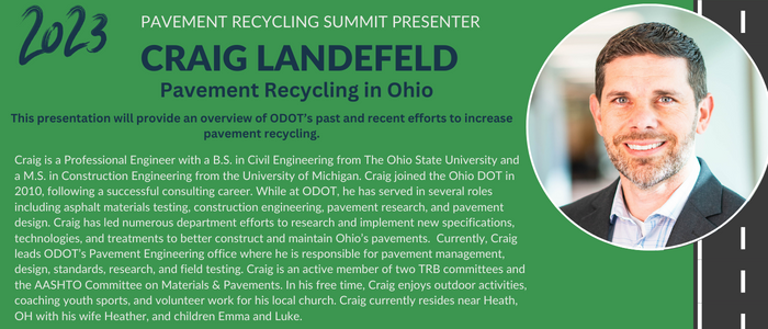 ARRAsocial's tweet photo. The Pavement Recycling Summit is less than one month away! Check out our speaker Craig Landefeld, as he gives us an overview of ODOT's efforts to increase pavement recycling! Register Today to hear Craig speak! https://t.co/WrEmwEKhzs https://t.co/cFo288VKdq