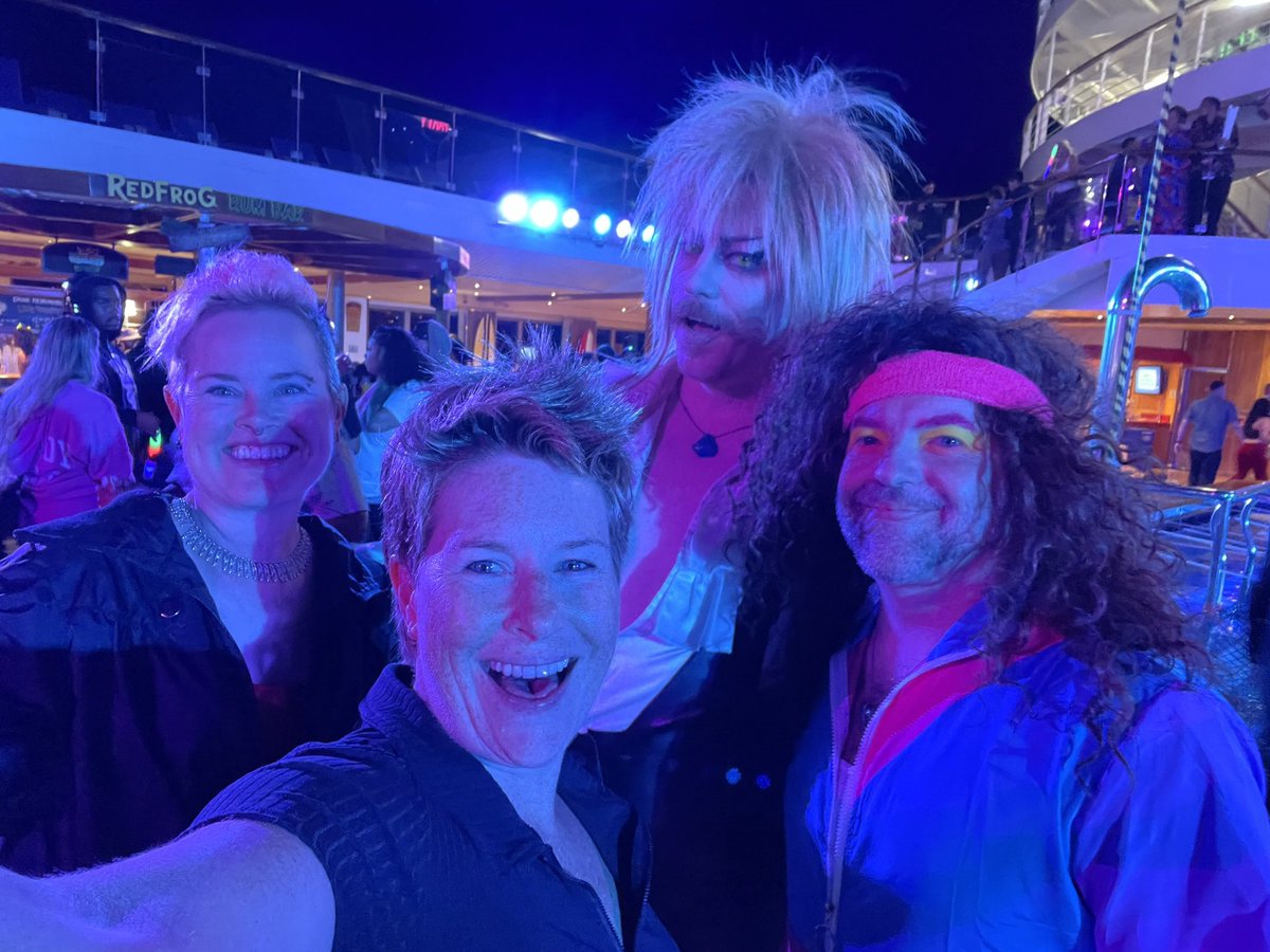 MarinaMacPS's tweet photo. @CarnivalCruise Boyfriend and I met two amazing ladies on our cruise last year during 80s night.  The best part is, all four of us our going on Radiance again In 5 days… plus 5 first time cruisers.  Yay.. https://t.co/FgaQdv2HKx