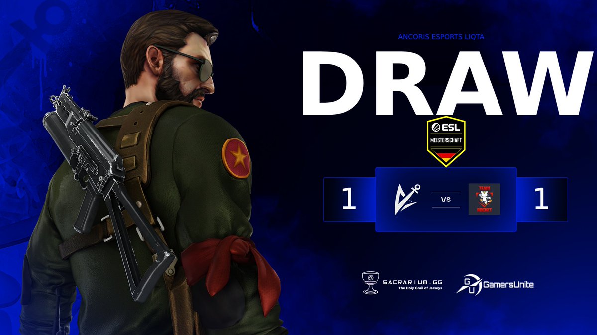 Zum Liga-Auftakt in der #ESLMeisterschaft der Division 4, trennt sich Ancoris Liqta mit einem 1:1 gegen #TeamRocket! ⚓️ 
gg wp!🫡

#AHU⚓️