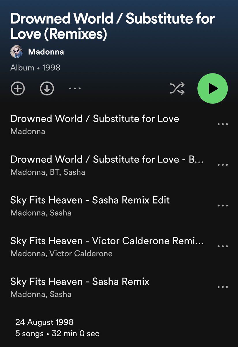 GregvsMatt's tweet photo. Madonna has released Drowned World (Substitute For Love) / Sky Fits Heaven remixes to digital and streaming platforms here in Australia 🇦🇺 to celebrate the 25th anniversary of the single ❤️

Available everywhere at midnight ❤️

#Madonna #DrownedWorld #RayOfLight25 https://t.co/lratEeeBSe