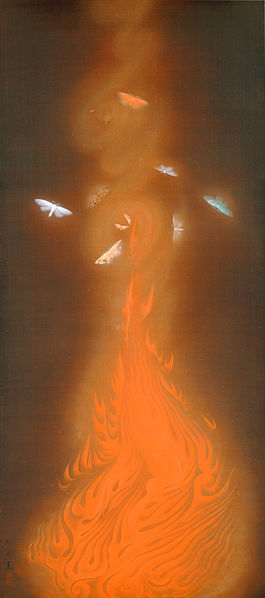 JapanTraCul's tweet photo. Dance of Flames by Hayami Gyoshu, 1925

#nihonga https://t.co/aVtfCD4hg4