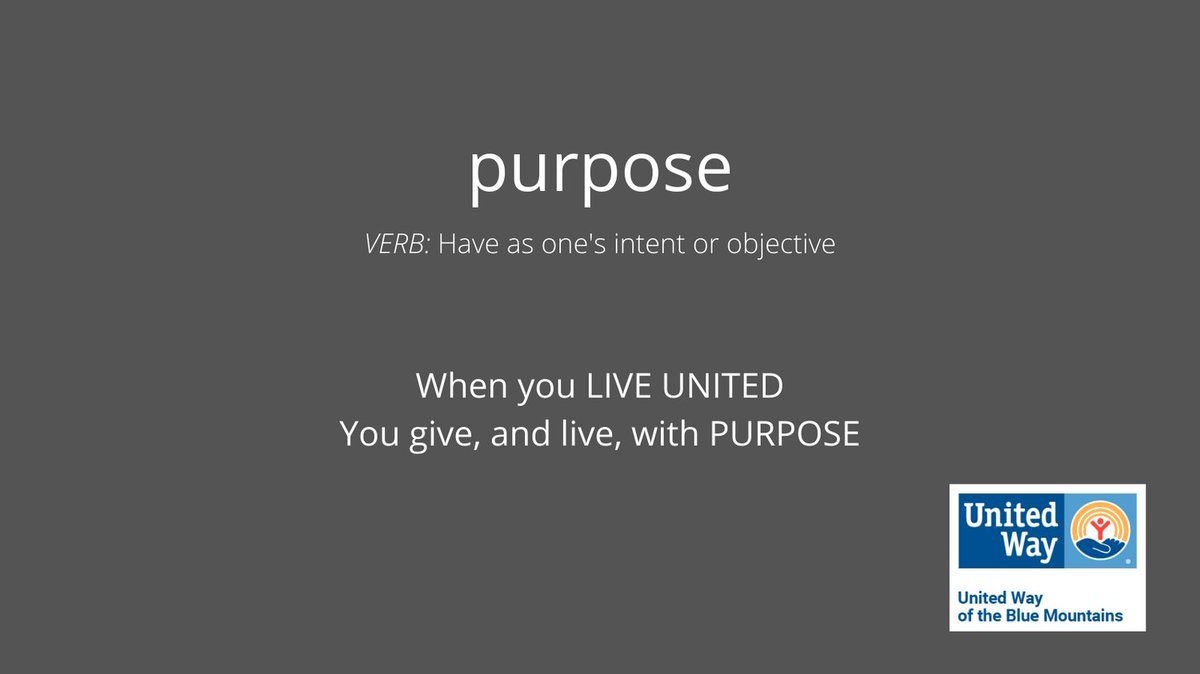 Let's LIVE UNITED in Purpose!