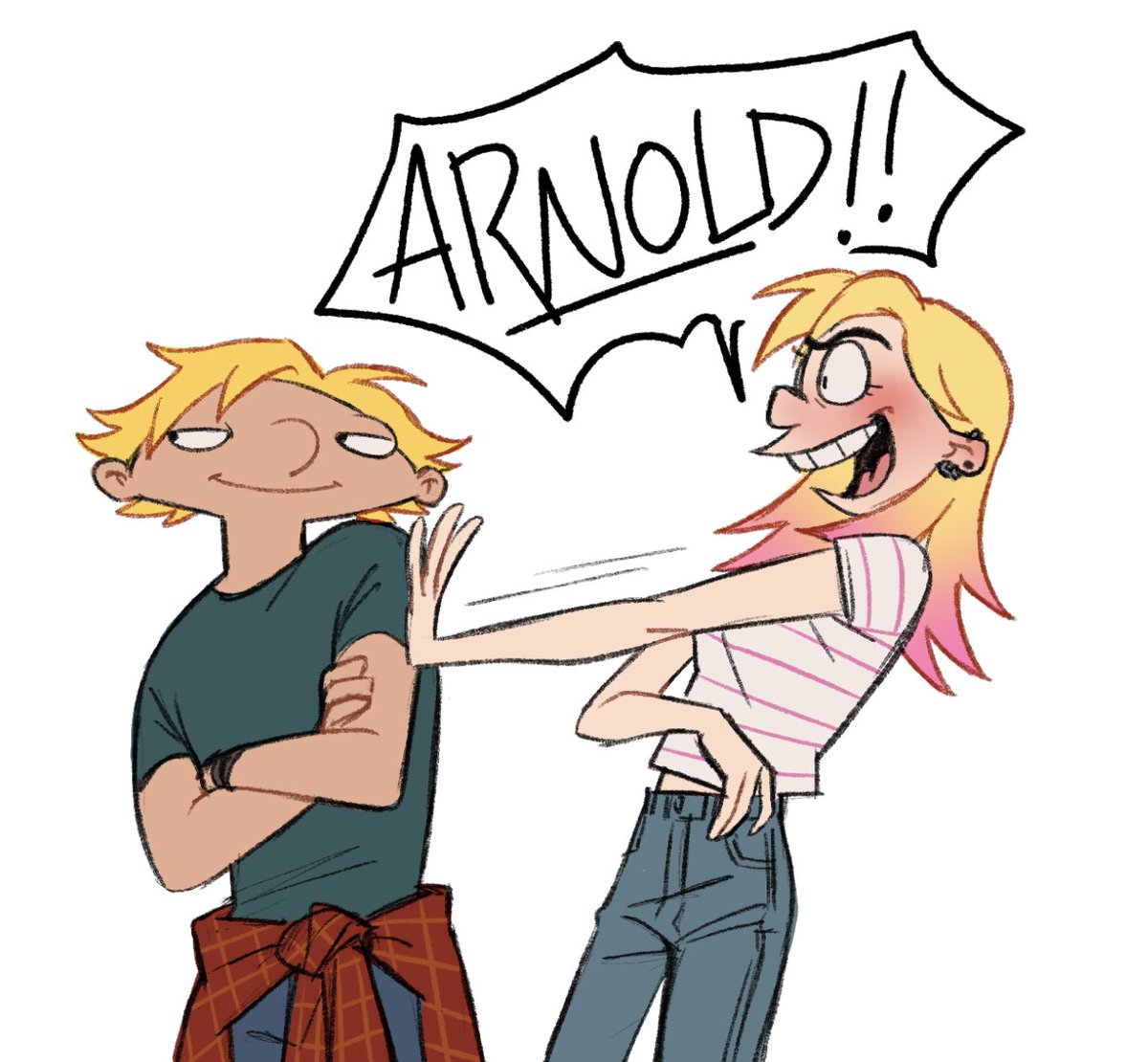really missing drawing college arnold and helga today so here's a throwback #heyarnold