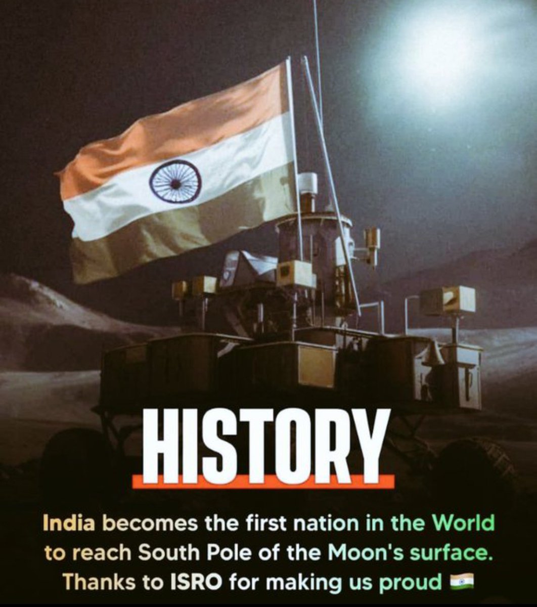 kanupam01's tweet photo. Congratulations to entire ISRO Team 💐

#Chandrayaan3 

History Created #VikramLander

Jai Hind 🇮🇳 "India India"

#IndiaOnTheMoon #PragyanRover #PrakashRaj #ProudMoment
#Chandrayaan3Landing
#Nasa 
#ISRO 
#MoonLanding https://t.co/xG04dvxs0g