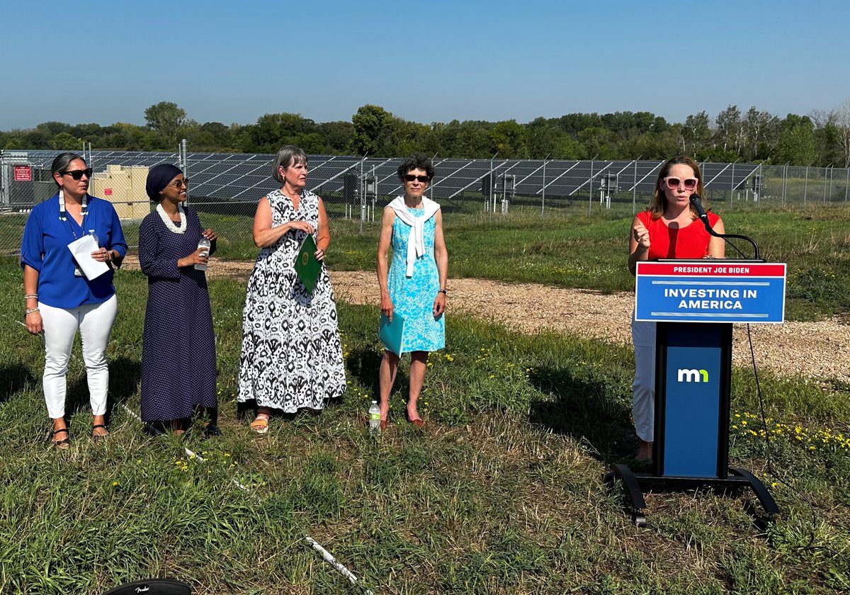 On one of the hottest days this year, <a href="/KesslerKatrina2/">Katrina Kessler</a>, joined by <a href="/debrashore/">Debra Shore</a>, @bettymccollum04, @ilhanmn, and <a href="/ShakopeeDakota/">Shakopee Mdewakanton</a> Secretary/Treasurer Rebecca Crooks-Stratton, highlighted the critical need to reduce greenhouse gases with Federal Climate Pollution Reduction Grants.