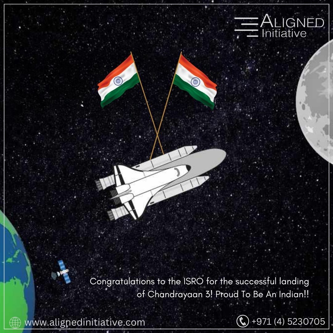 AlignedInitiv's tweet photo. Aligned &amp; Ambitious! India's #Chandrayaan mission is a shining example of what determination, collaboration, &amp; innovation can accomplish. When we come together with a common goal, the sky is not the limit– it's just a beginning!

#ProudIndian #AimForTheMoon #TeamWork #GetALIGNED https://t.co/yLbYaoIPJj