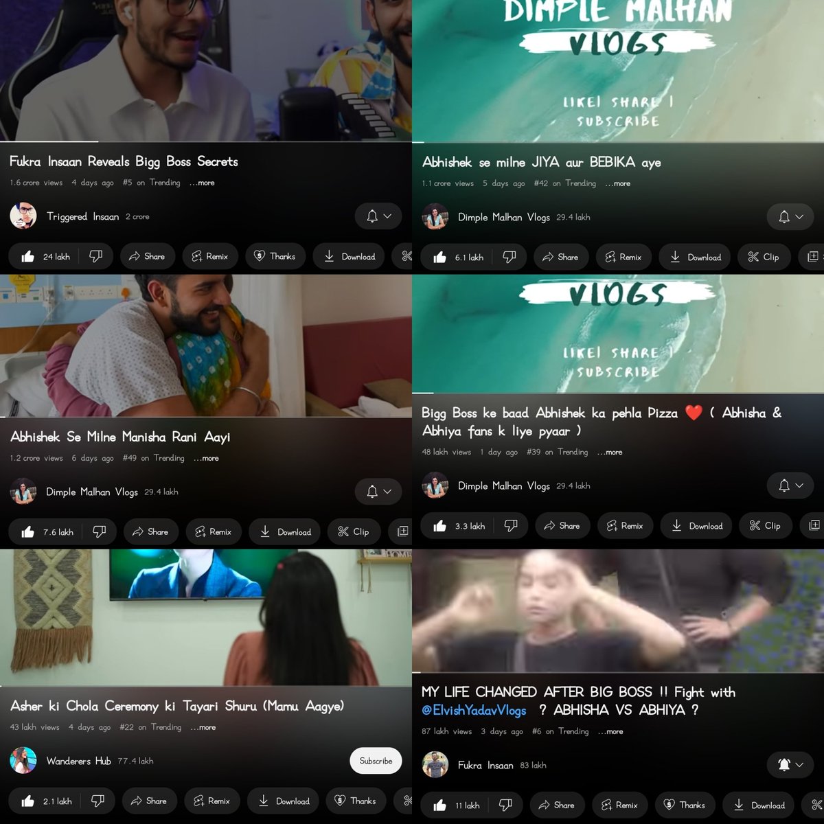 Abbuistheboss's tweet photo. #MalhanFamily 6 videos are on the trending list.
#AbhishekhMalhan #FukraaInsaan #PandaGang #TriggeredInsaan #TriggeredArmy #NischayMalhan #DimpleMalhan #DimplesKitchen
#HubWanderers #PrernaMalhan #YouTube #YoutuberFamily #subscribe https://t.co/3Fgo6jz1DH