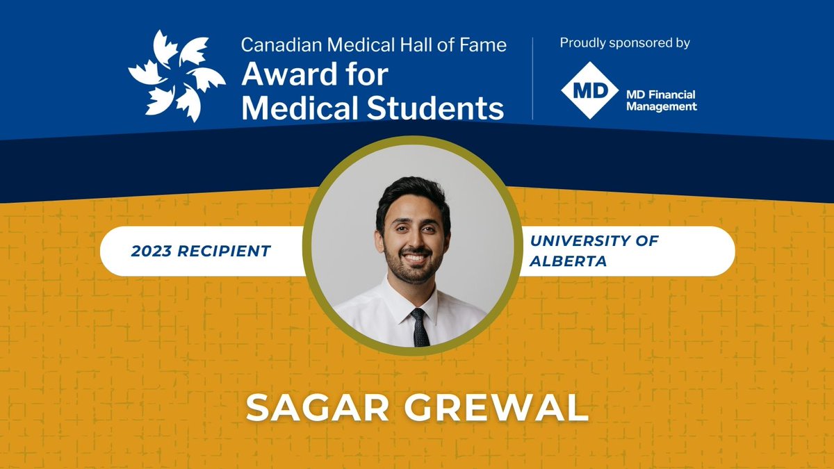 Meet <a href="/SagarGrewal4/">Sagar Grewal</a> #CMHFAward recipient <a href="/UAlberta_FoMD/">UAlberta Med & Dent</a>  <a href="/Financial_MD/">MD Financial Management</a> Being experienced as a Canadian United Nations delegate, he was introduced to the international health policy arena and continued his advocacy as a Government Affairs and Advocacy Chair
cdnmedhall.ca/2023cmhfaward