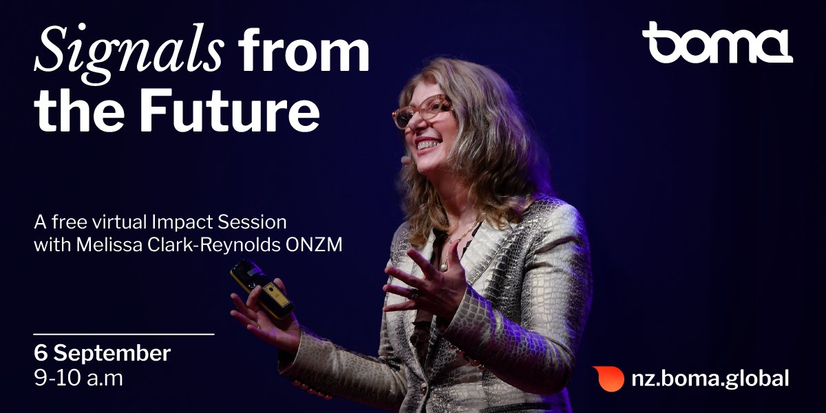BomaNewZealand's tweet photo. Just two weeks until the next instalment of our Signals from the Future Impact Session series with futurist Melissa Clark-Reynolds ONZM (@HoneyBeeGeek) 🚀
RSVP 👉 https://t.co/8O1dBE1aRR
#Boma #LeadTheWay #ImpactSession #Futurist #Foresight https://t.co/PVbBYj6l4S