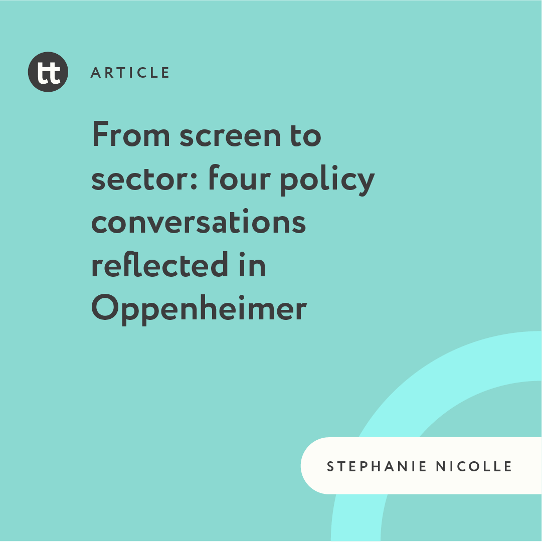 onthinktanks's tweet photo. 🎬 @St3phNicolle caught #Oppenheimer and couldn't help but connect its narrative to key policy research discussions! 

🔍From ethical dilemmas to the power of foresight, the film mirrors the challenges we face in shaping the future: https://t.co/9mPcLyRn9l https://t.co/1fc67vLpme