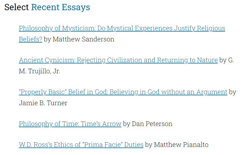 1000wordphil's tweet photo. Our most recent essays are on #mysticism, #Cynicism, belief in #God without #arguments, #time, and #WDRoss on #ethics.
Check these and other essays on #philosophy , #criticalthinking, and #logic at:
https://t.co/DtYpUQ3p9n
#teaching #education #learning #curriculum #free https://t.co/S1BQQutIZQ