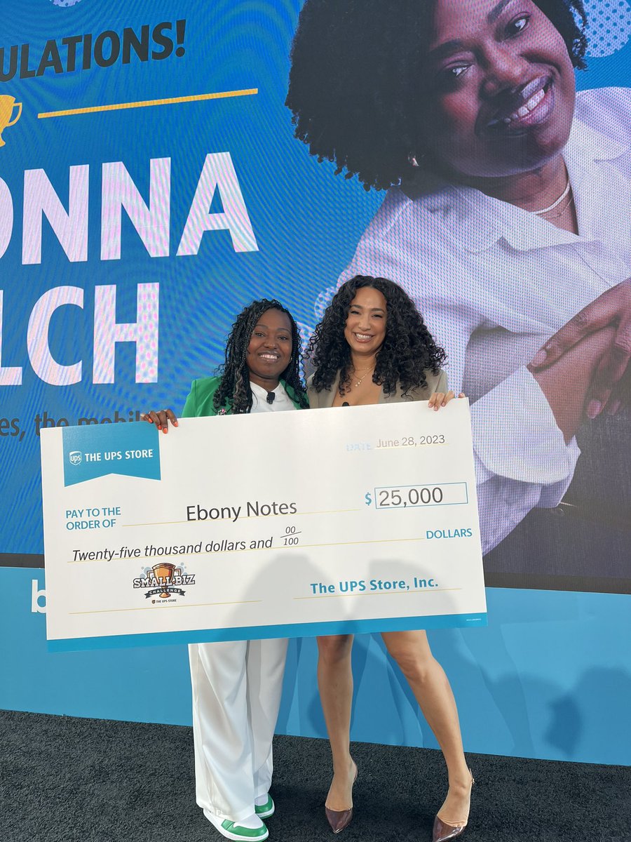 HUGE CONGRATULATIONS  to my Mentee @EbonyNotesApp App who WON the $25,000 @TheUPSStore @IncMagazine Small Biz Challenge Grand Prize!! 

I’m so excited to see @EbonyNotesApp continue to grow! 

Make sure you check out the full video at inc.com/theupsstore/20…