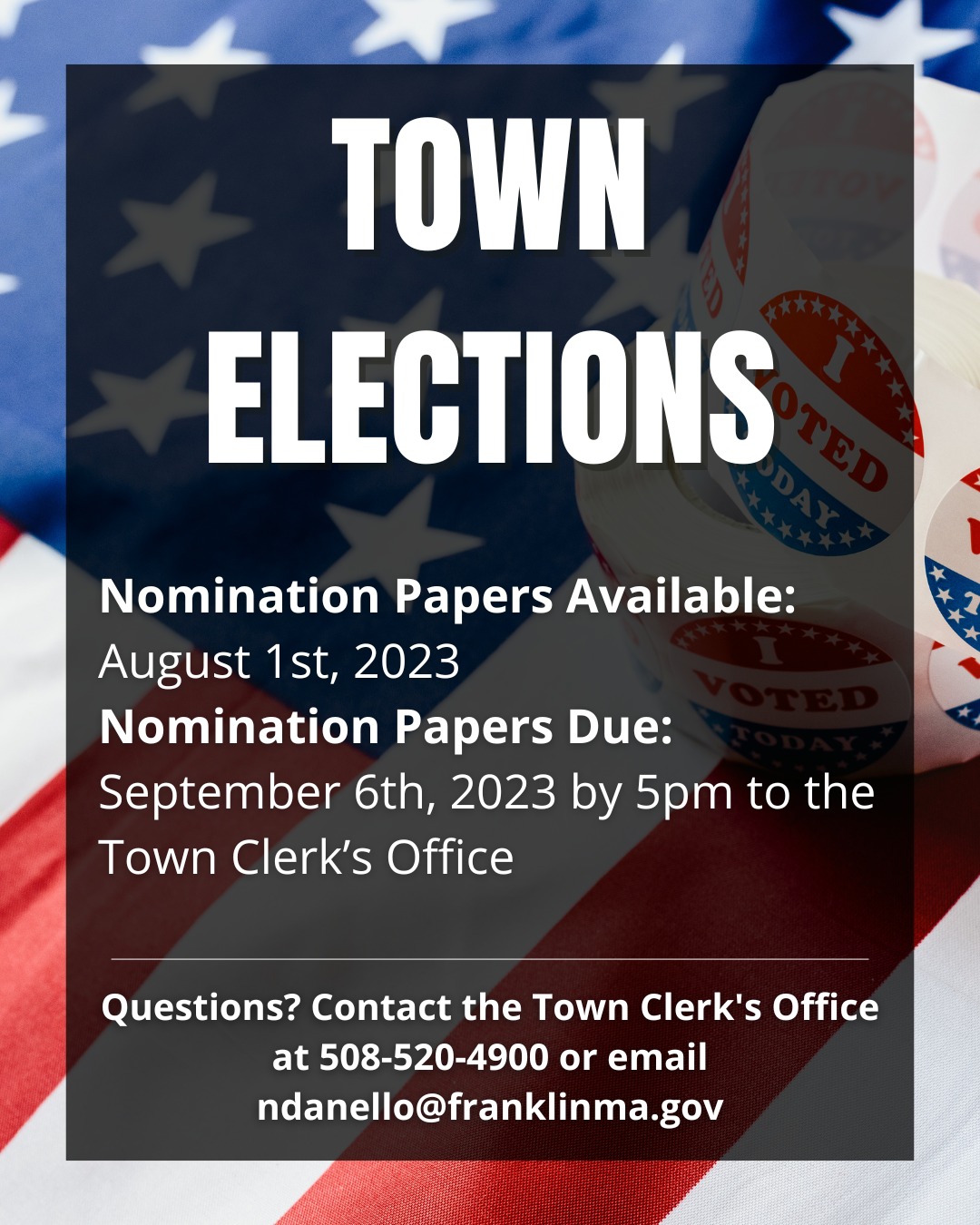 Town of Franklin, MA: election candidates updated as of Aug 23, 2023