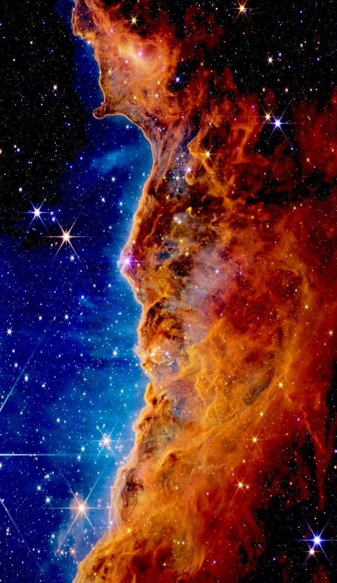 Cliffs in the Carina Nebula by James Webb telescope #NASA #ESA #JWST