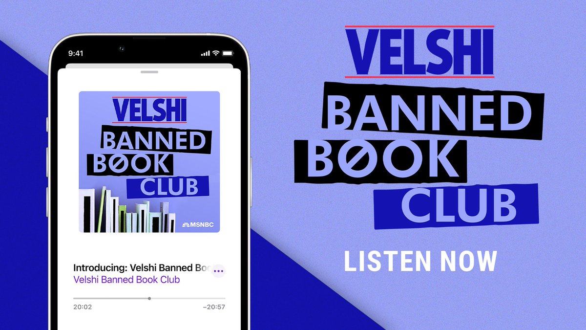 Listen to the first 2 episodes of “Velshi Banned Book Club,” a new @MSNBC podcast hosted by @AliVelshi #velshi. Each week, an author of a banned book will join to analyze the literature & discuss why their work has been banned. Listen now: link.chtbl.com/vbbc_social