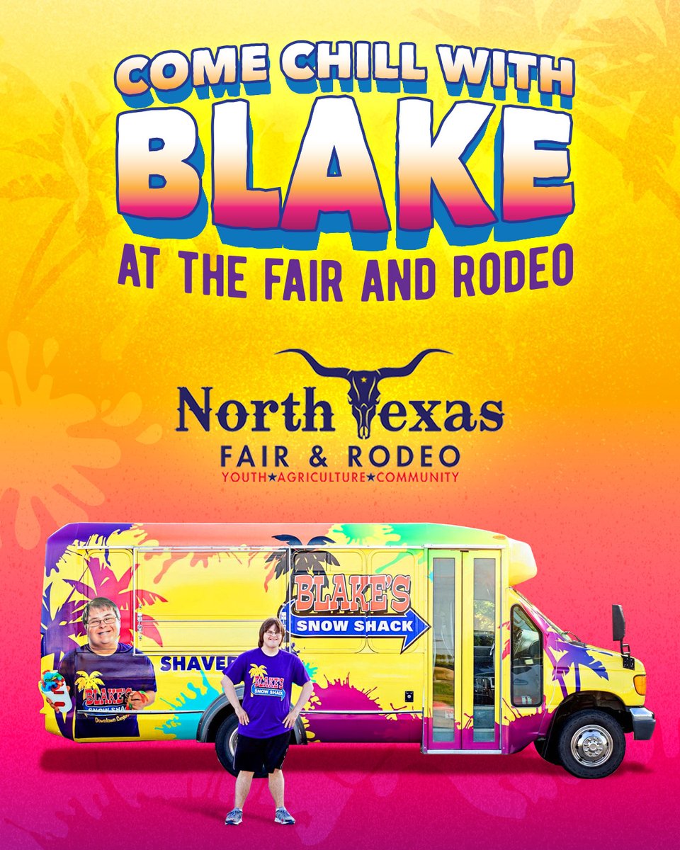 If you‘re hanging at the North Texas Fair &amp; Rodeo this week, keep an eye out for Blake’s Snow Shack! We’re serving up sweet treats until the fair’s end on the 26th.