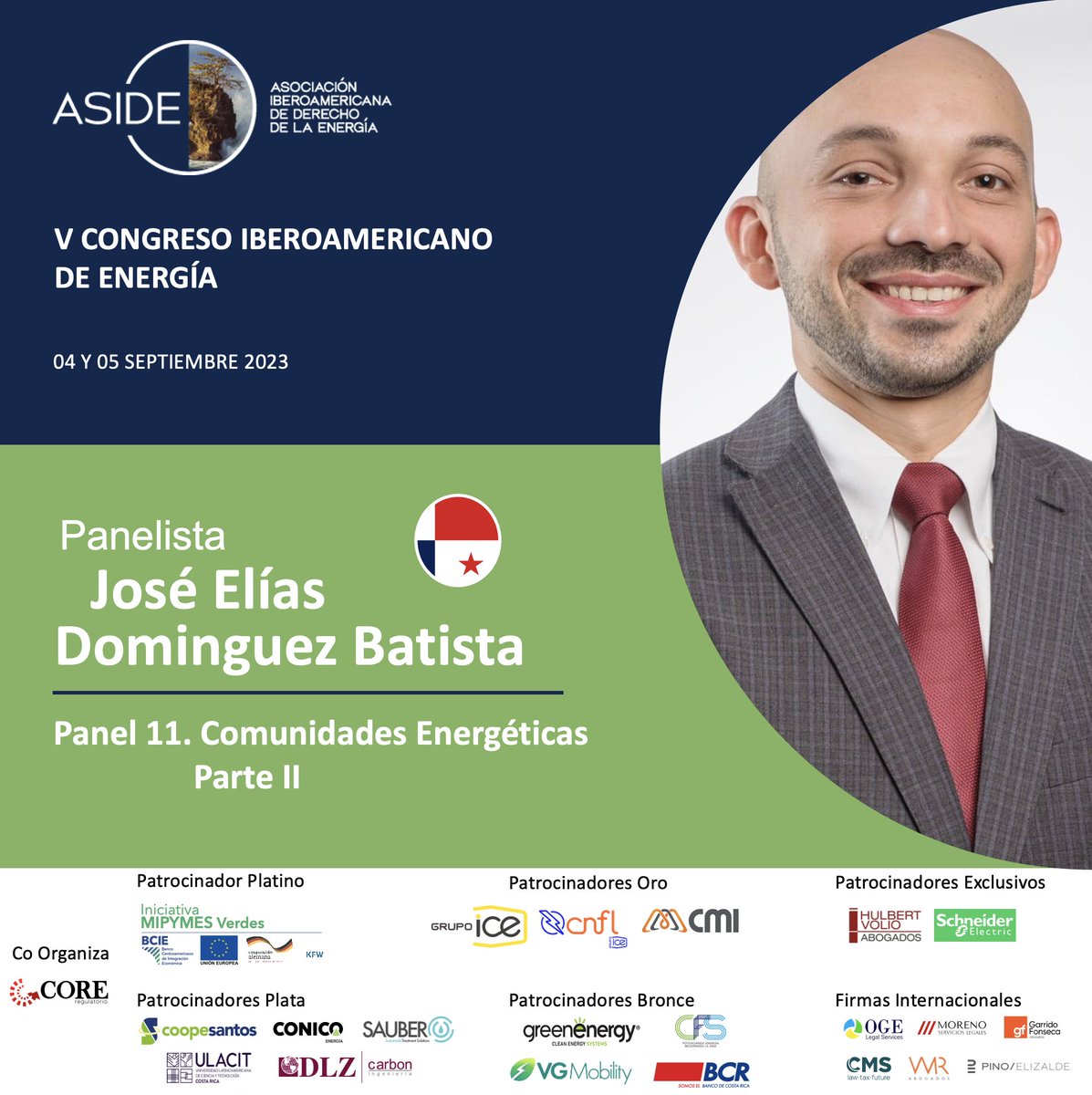 AsociacionIbero's tweet photo. Presentamos a nuestros expositores del Panel #11: "Comunidades Energéticas. Parte II" de nuestro #CongresoASIDE. Inscripciones abiertas en: https://t.co/KdMU5M767L
@CrAresep @CRMinae @BCIE_Org @KfW_int
@UEenCostaRica @energia1234 https://t.co/QYFqB5Re6j