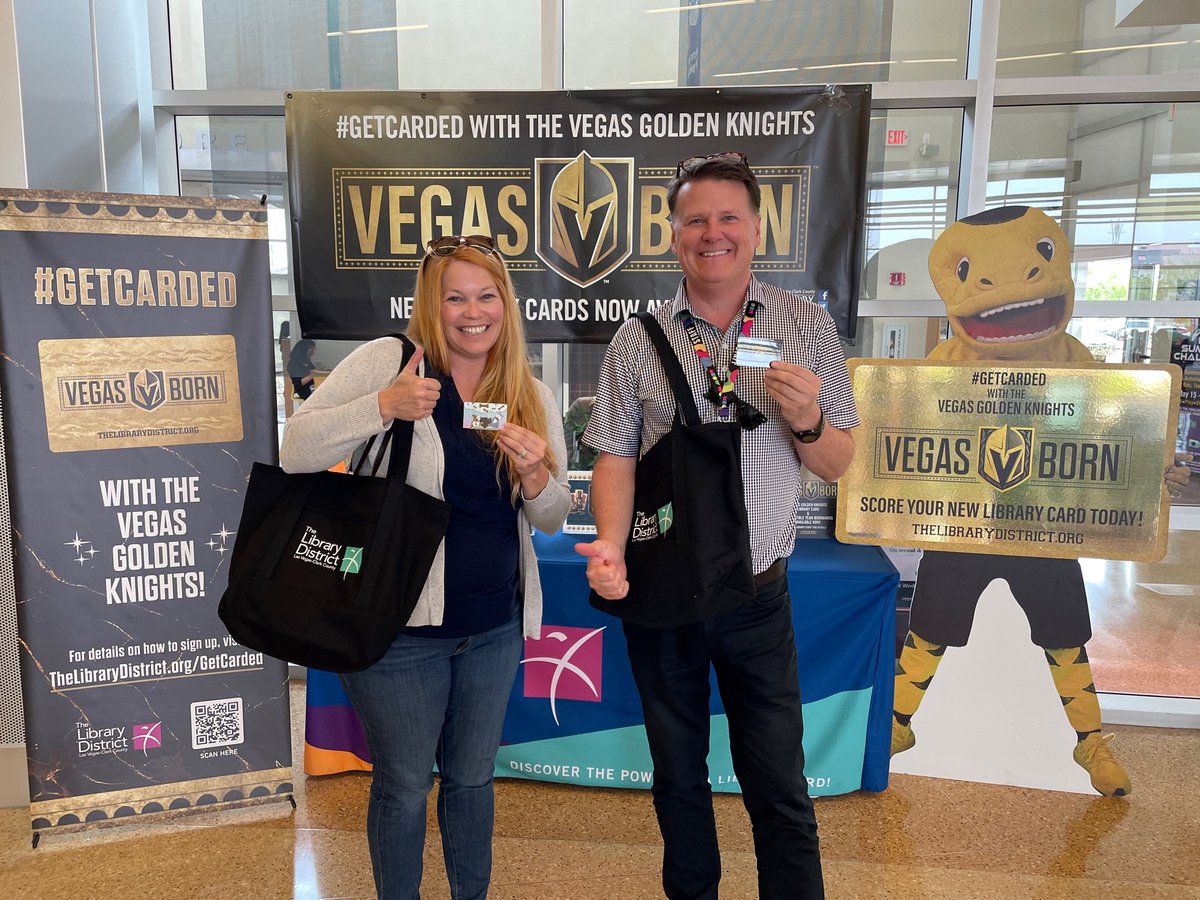 LVCCLD's tweet photo. The Library District & Library District Foundation want to thank #AmandaChenoweth & #JeffLund from @MeowWolf for the organization's generous donation to this year's SummerChallenge program & taking the time to tour our beautiful #WindmillLibrary! #PowerfulPartners #GetCarded https://t.co/R6dJfUFZE5