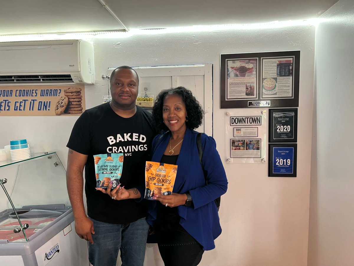 As we continue to celebrate #BlackBusinessMonth, our CEO, Dr. Darlene Williams stopped by @bakedcravingsny for some local sweet treats. But did you know you can get their products outside of NYC? Stop by their shop on 105 & Lex and hear how your out of town family can buy theirs!