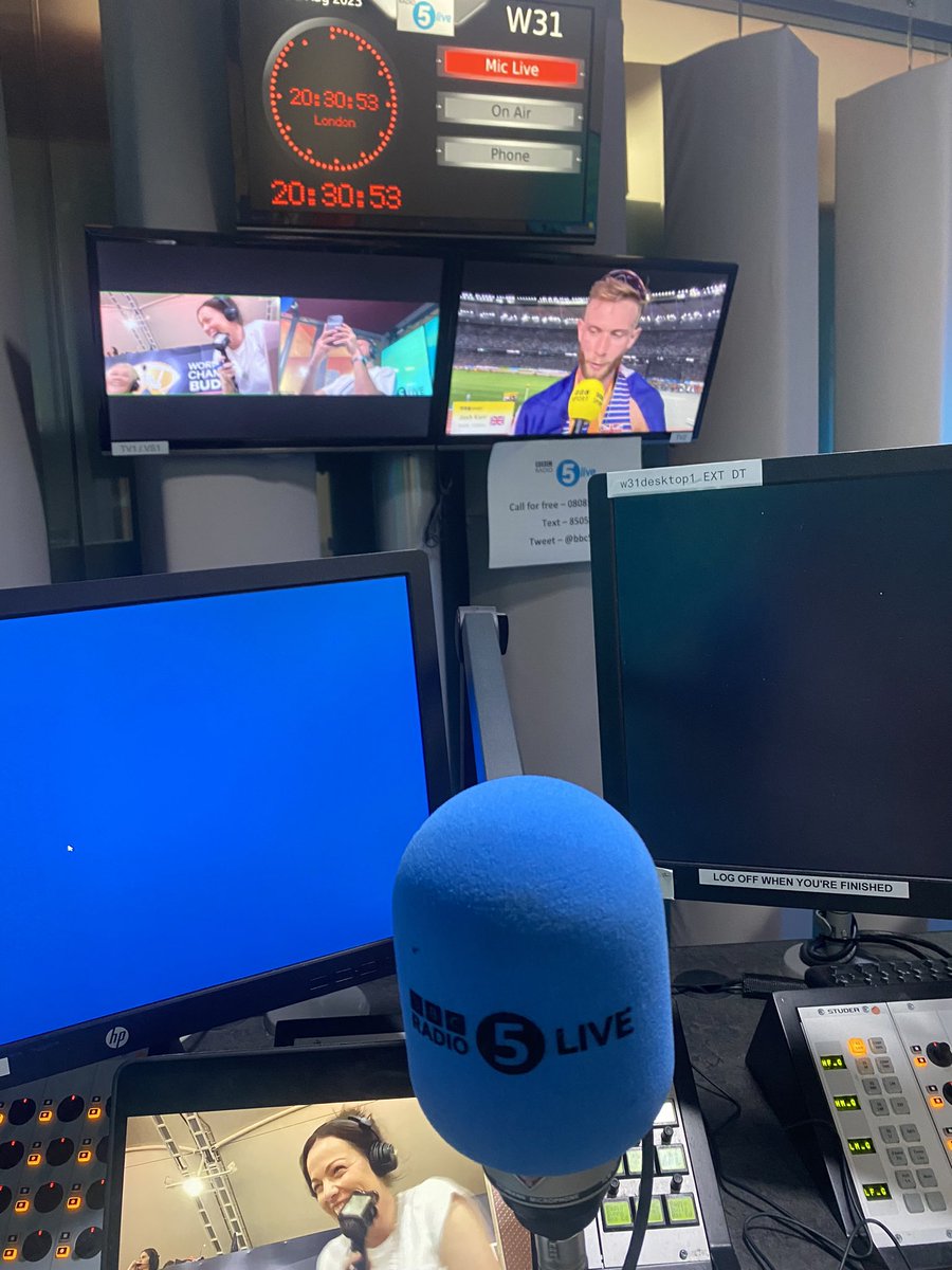 Great to spend the evening calling the athletics for @5liveSport Carried through by the amazing @KatharineMerry @ExtraMileme @SarahMulkerrins with @joshk97 giving us plenty to celebrate 🎉