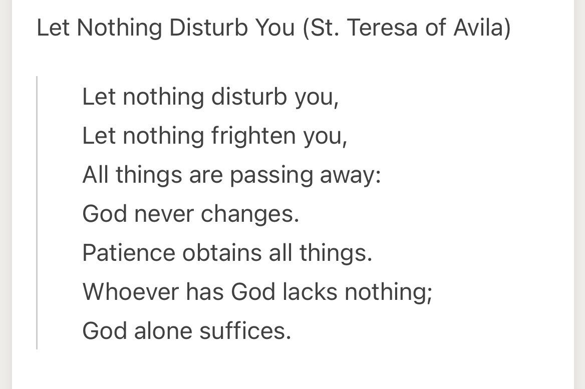 JessicaDuke23's tweet photo. Let Nothing Disturb You https://t.co/l47KHN3A4D