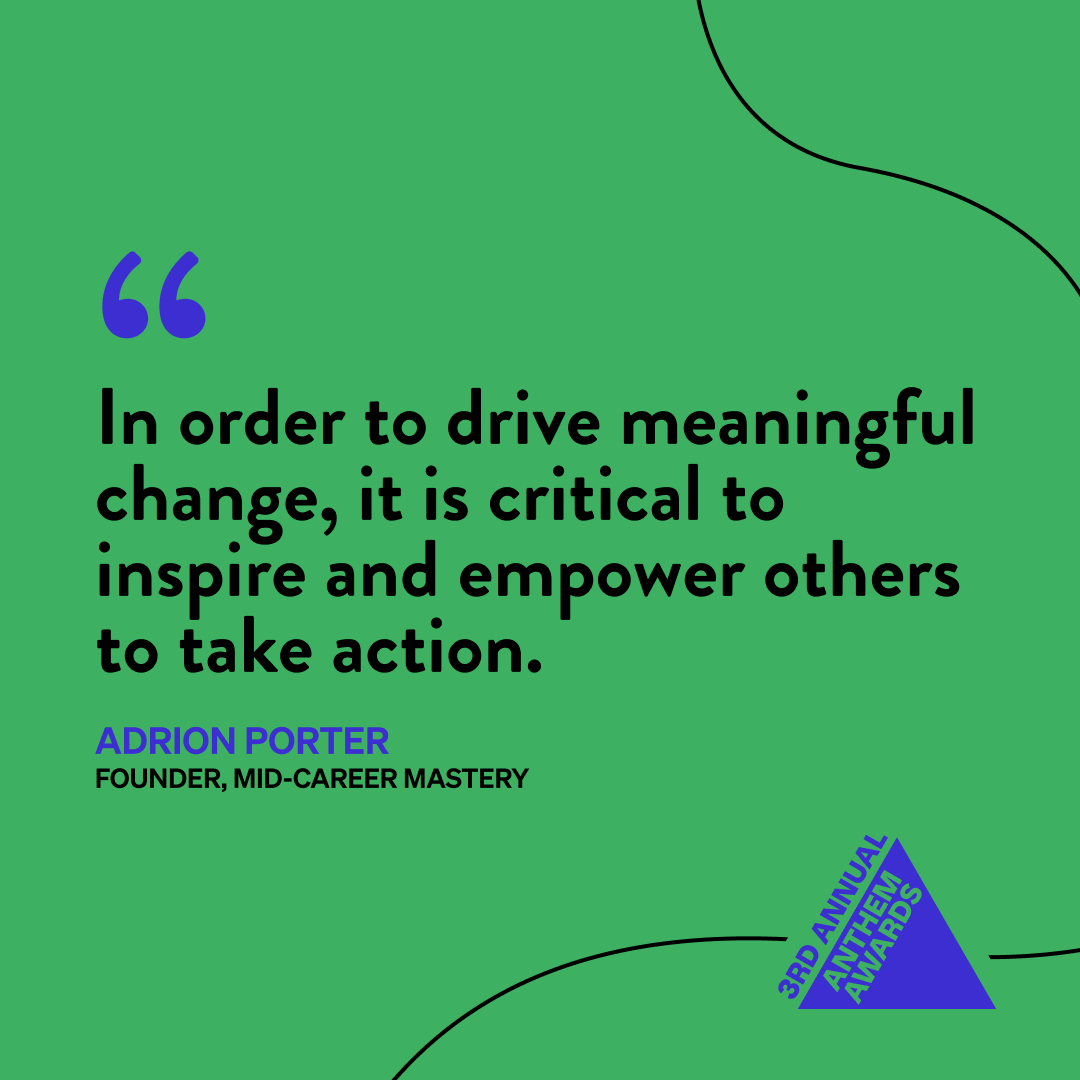anthemawards's tweet photo. Read our full interview with @adrionporter to learn about his work as a diversity advocate, what he thinks it takes to create real-world change, how he's approaching his brand new role as a Judge in the 3rd Annual Anthem Awards and so much more! https://t.co/6UVKAQJUje https://t.co/r1OYM1nsHl