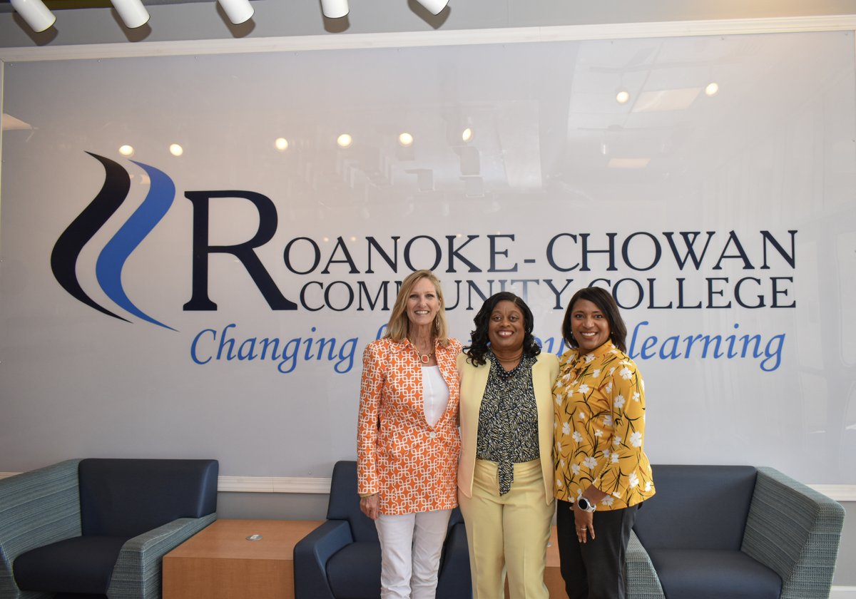 RoanokeChowanCC's tweet photo. President Murray J. Williams had a great meeting with Mrs. Cecilia Holden about partnering with My Future NC to address educational attainment in Hertford County.
Pictured below is Mrs. Cecilia Holden, Dr. Murray Williams, and Dr. Angie Jenkins.
#DiscoverRCCC
#ChangeTheLook https://t.co/yTtgCcVunw