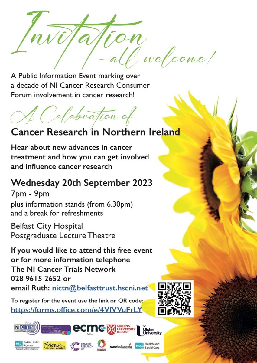 NICC Radiotherapy (@niccbeamteam) on Twitter photo Registration is open for the <a href="/nicancertrials/">NI Cancer Trials</a> Celebration of Cancer Research in NI.
This event is open to everyone and set to be a fantastic evening. Registration is open for the <a href="/nicancertrials/">NI Cancer Trials</a> Celebration of Cancer Research in NI.
This event is open to everyone and set to be a fantastic evening.