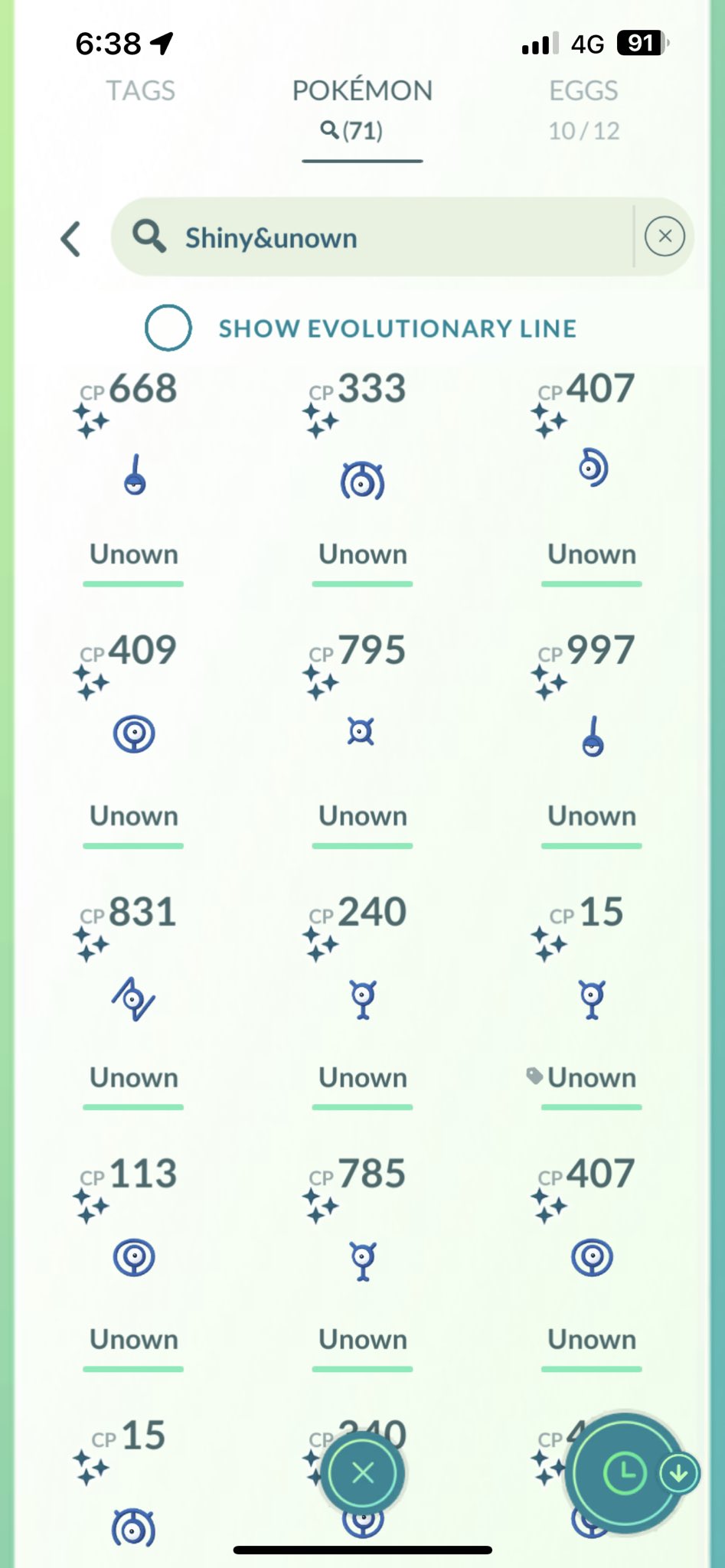 Shiny Unown X Pokemon GO