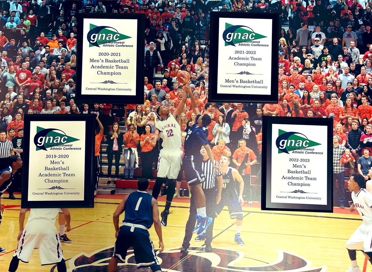 CWU_MBB's tweet photo. Some new hardware showed up this week! CWU_MBB has won 4 straight @GNACsports Academic Team Championships #EnergyWins @CWUAthletics @CentralWashU https://t.co/UplN9wHt3W
