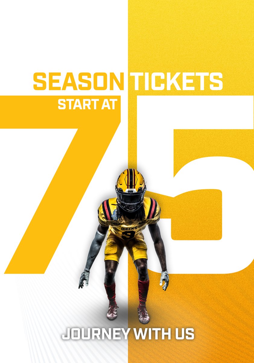 Queen's Gaels (@queensgaels) on Twitter photo 🏈 Score BIG this season with unbeatable value and unforgettable experiences! 🎉 Get ready to cheer on Queen's Football with season tickets starting at just $75. 
Get yours today ahead of Saturday's home opener at gogaelsgo.com/tickets.
#ChaGheill | #GoGaelsGo 🏈 Score BIG this season with unbeatable value and unforgettable experiences! 🎉 Get ready to cheer on Queen's Football with season tickets starting at just $75. 
Get yours today ahead of Saturday's home opener at gogaelsgo.com/tickets.
#ChaGheill | #GoGaelsGo