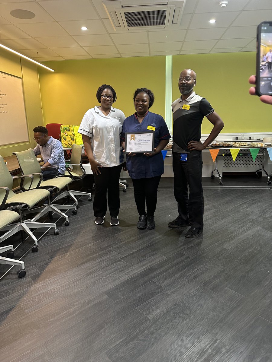 A fond farewell to Sybil today off on an exciting career journey to ⁦<a href="/LNWH_NHS/">London North West University Healthcare</a>⁩ -19 years ⁦@NorthMidNHS⁩ we will miss you very much #goodluck #thankyou #alwaysTeamNorthMid #digitalleader #midwifeleader #oneofthebest ⁦<a href="/CNMAHPIO/">Dale Carrington</a>⁩ ⁦<a href="/bimalpatelYNWA/">Bimal Patel 💙</a>⁩