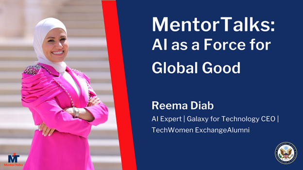 How can we harness the potential of AI for global good?

Join us for #MentorTalks on Aug. 24 @ 9am ET for insights from Reema Diab, @TechWomen #ExchangeAlumni. You don’t want to miss this conversation! Tune in here: bit.ly/MentorTalks-AI… 

#AI #TechWomen #Business #Leadership