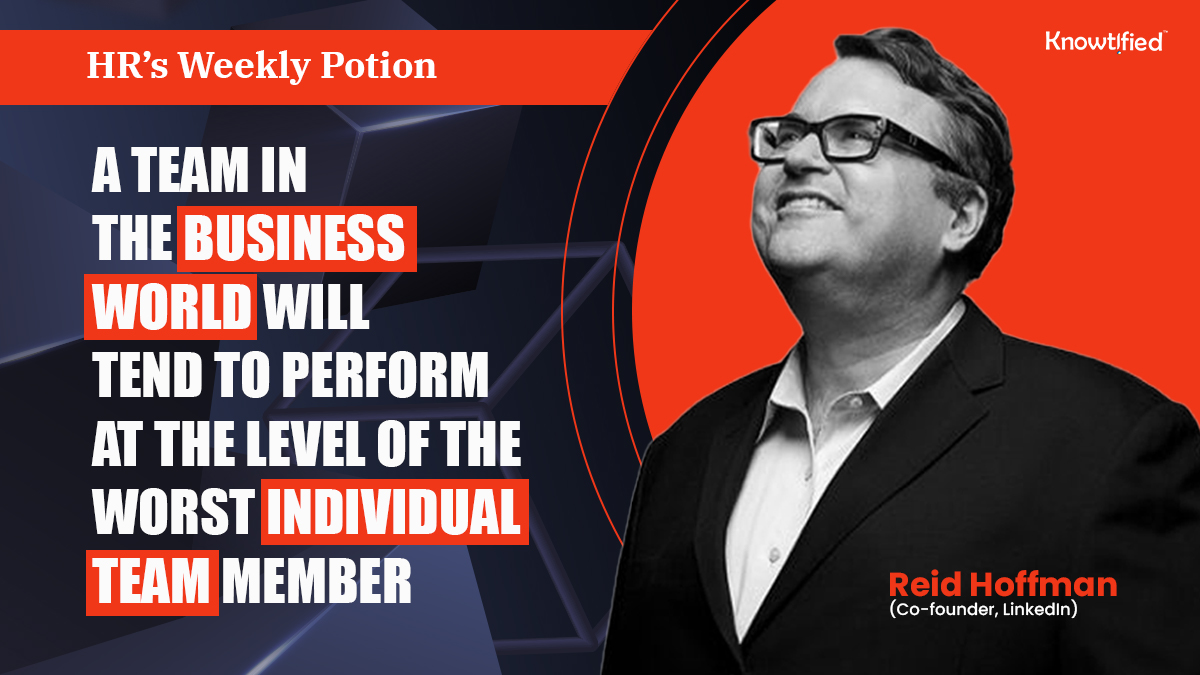 Knowtified's tweet photo. Unlocking the true potential of a #team is a journey where each member's contribution matters. Reid Hoffman, Co-founder of #LinkedIn, talks about the pivotal role every team member plays in shaping collective success. https://t.co/fZZkDyYgtW
