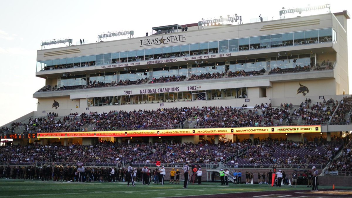 🚨NEW GAME TIME UPDATE🚨 Kickoff for @TXSTATEFOOTBALL's home opener against Jackson State will now be at 7:30p on September 16. More info:bit.ly/45EKzT1