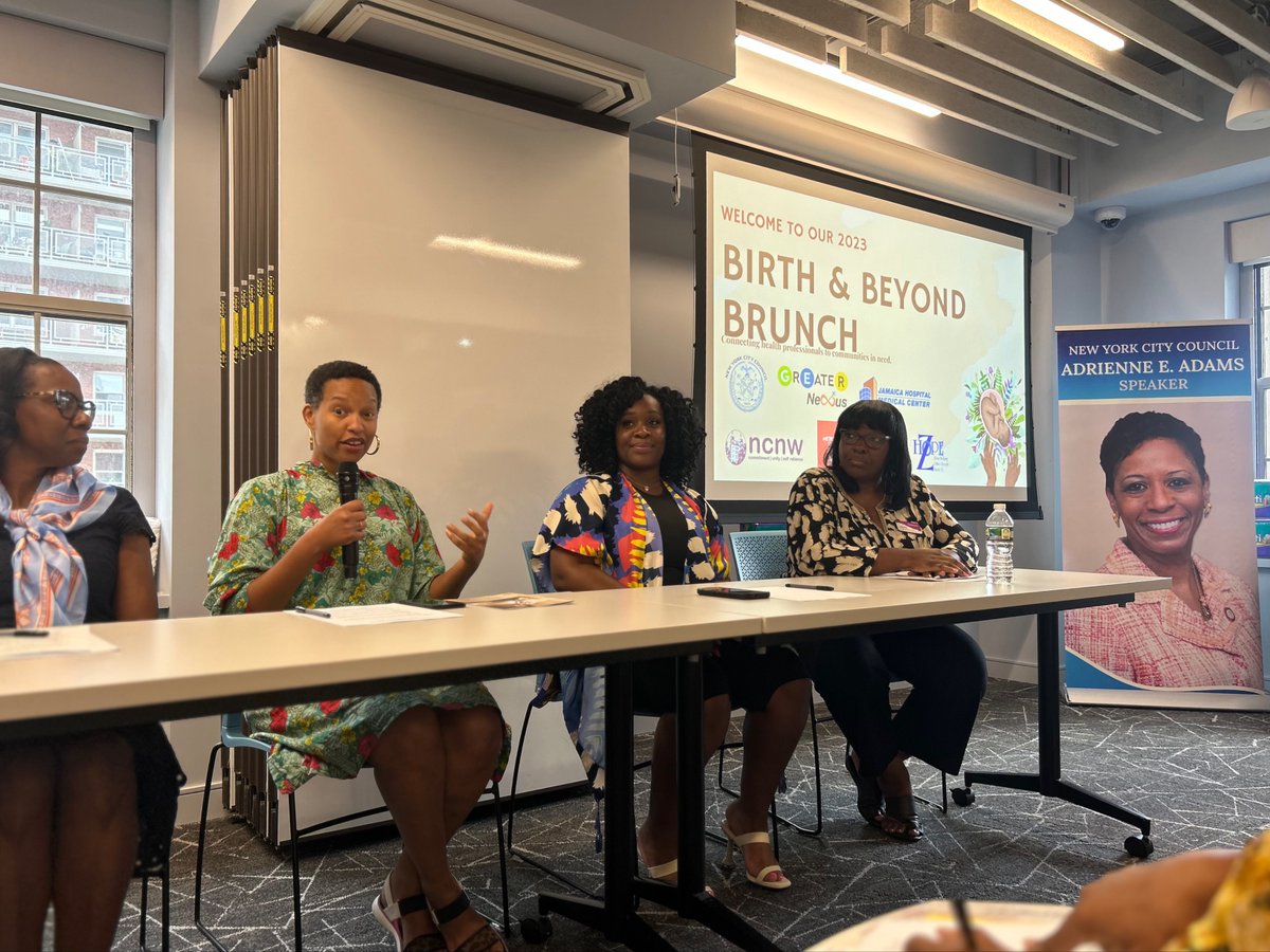 NYCSpeakerAdams's tweet photo. Improving maternal health outcomes has been a top priority of our women-majority @NYCCouncil.

This weekend, my office brought birth and postpartum professionals together to discuss how to best support birthing people and take action to address inequities in maternal health. https://t.co/QmV0UdSOQK
