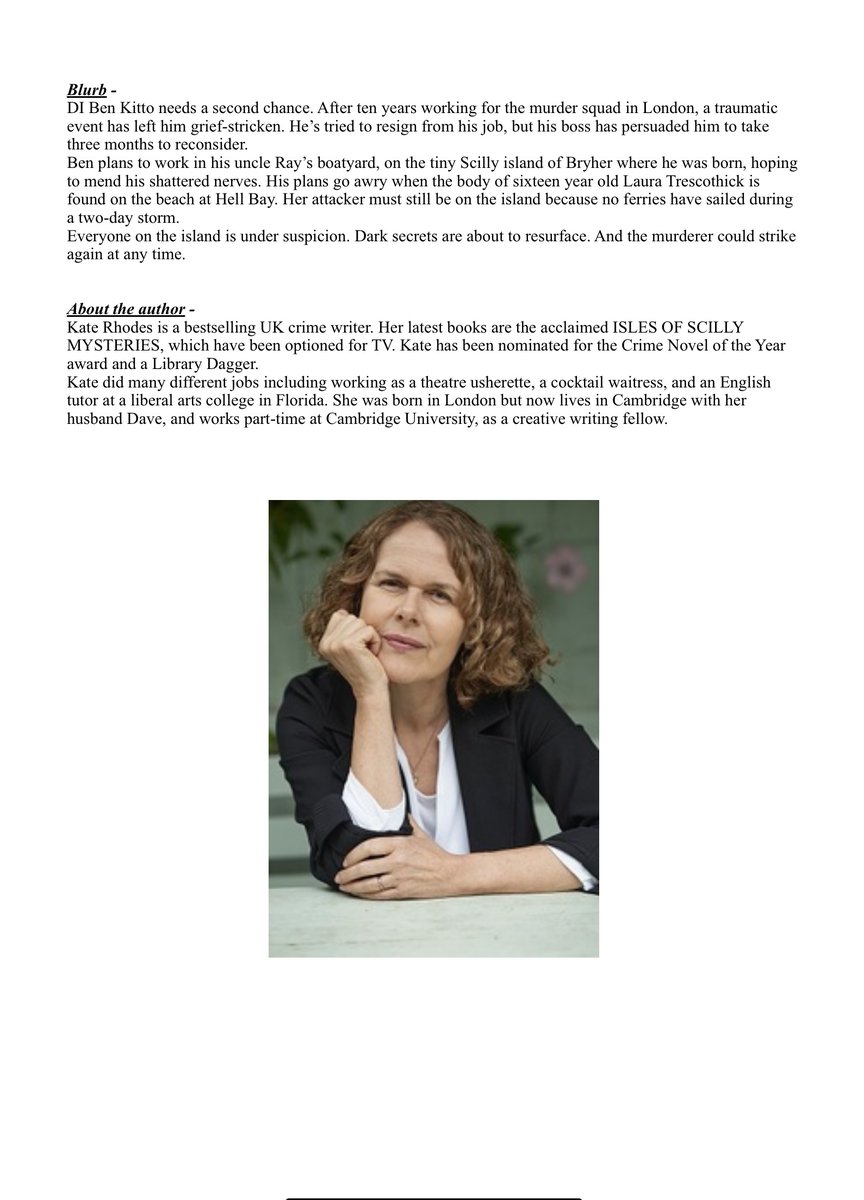 MiriamLSmith3's tweet photo. My #review of Kate Rhodes #HellBay for the #TeamScilly blog tours organised by @Tr4cyF3nt0n and @simonschusterUK
#ScillyIsles @K_RhodesWriter #DIBenKitto #CompulsiveReaders #AMothersMusingsSunderland #AMakemMothersMusings https://t.co/ZJyUKLlX3K