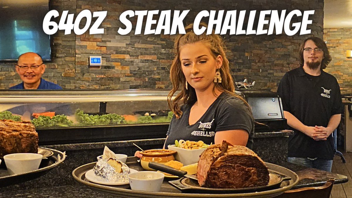 Da_Disposal's tweet photo. https://t.co/0vx6AV8O6F
I am so glad to get to do a challenge with @NotoriousBob again. We had 1 hour to eat a 64oz steak, a baked potato, a slice of cake, a roll, a salad and 1 side. If we fail we owe them our pride & $100. #BonesnShells #DaGarbageDisposal #NotoriousBob https://t.co/C5G4wAhwqd