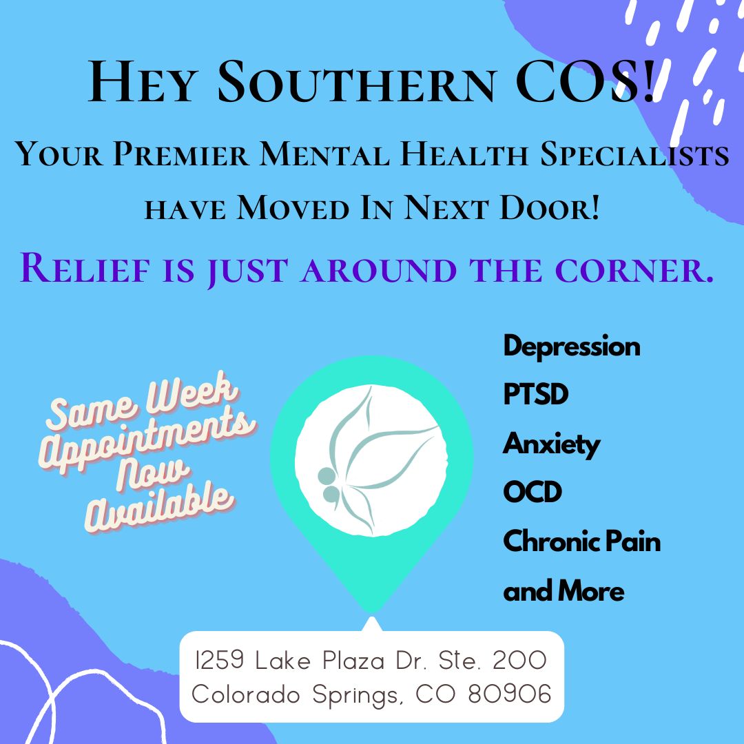 ColoradoRecSol's tweet image. Hey Southern COS! We have a new location near you! We are a specialty mental health clinic. We treat Depression, PTSD, Anxiety, OCD, Chronic Pain and much more. We specialize in advanced treatments for these conditions. Find out more at coresolutions.health!